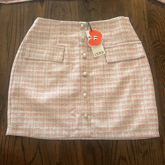 Cider Pink Lady Blazer (XS), Button Up Tube Top (XS), & Button Up Mini Skirt (S) - Picture 4 of 6